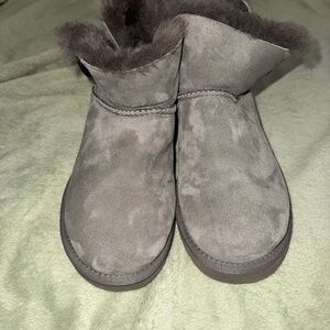 UGG Women's Gray Bailey Button mini Boots